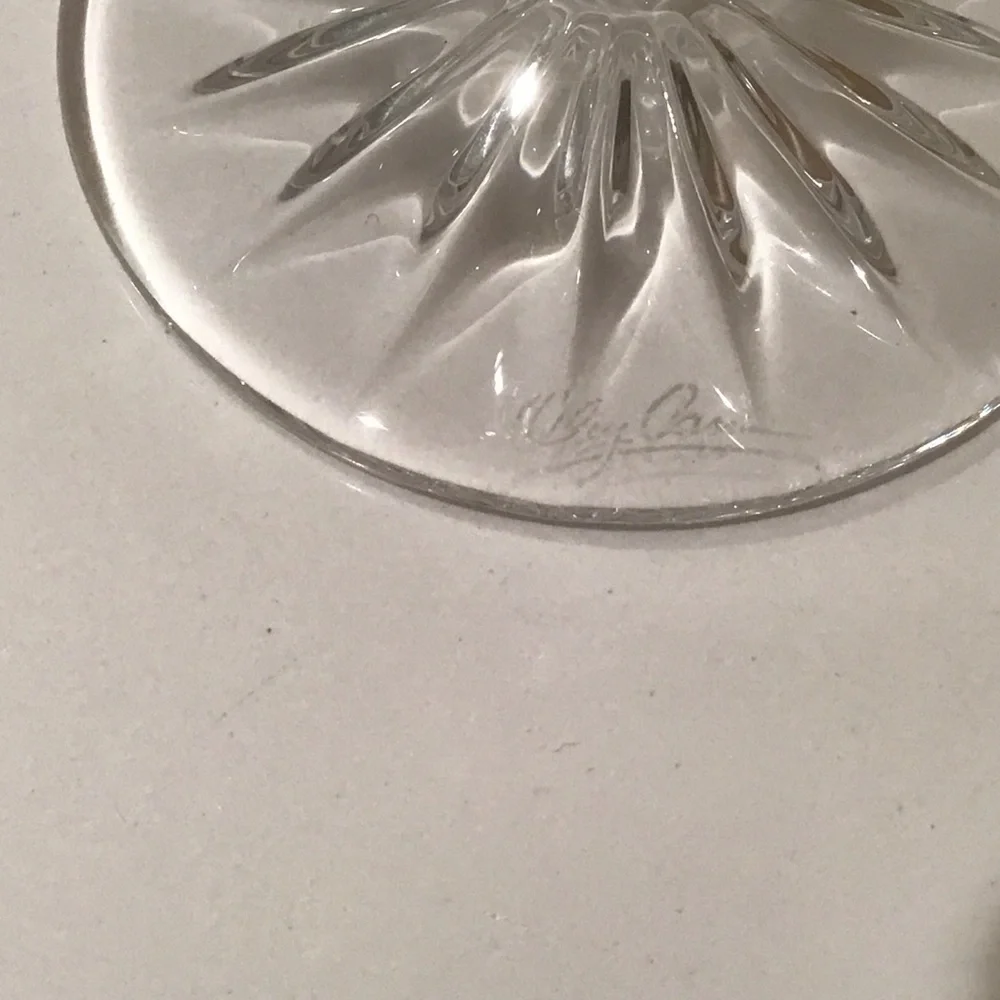 VTG Oleg Cassini Cut Crystal Champagne Flutes Wedding Toasting Glasses W Box NYE